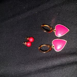 2pcs pink earring set